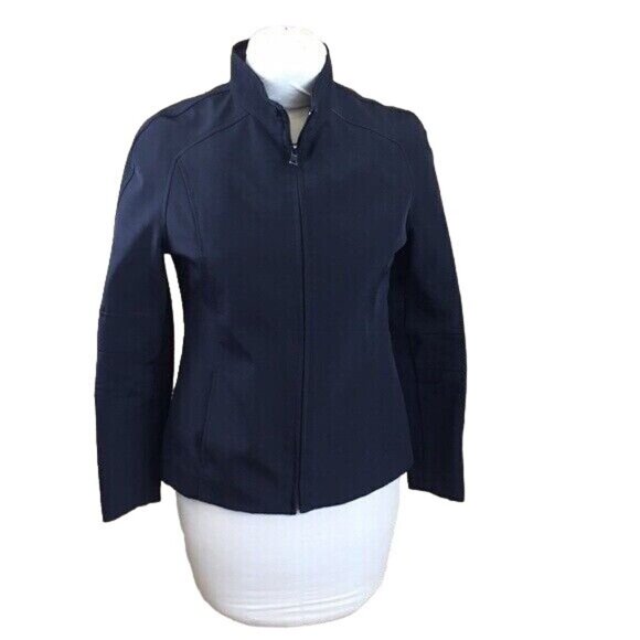 Andrew Marc Jacket Blazer Full Zip & Zip at Wrist Black Pleated Back Small - Picture 1 of 6